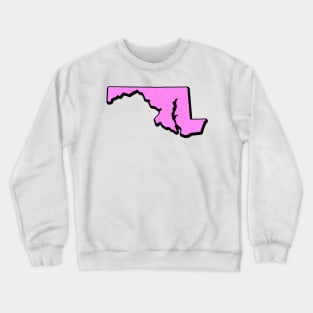 Pink Maryland Outline Crewneck Sweatshirt